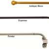 Swing Arm Rod Set (pair) Pewter, Antique Brass, Espresso, Black