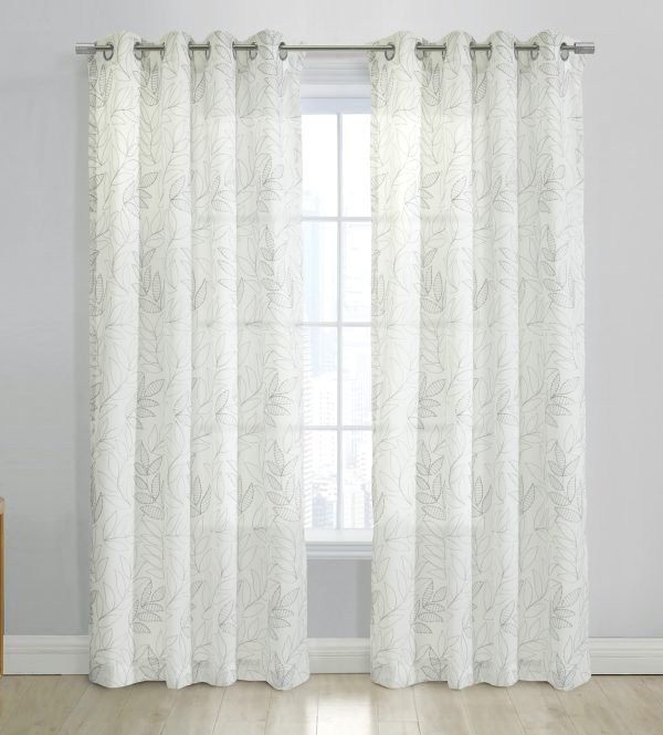 Valentina Tone on Tone Embroidered Grommet Panel - Habitat