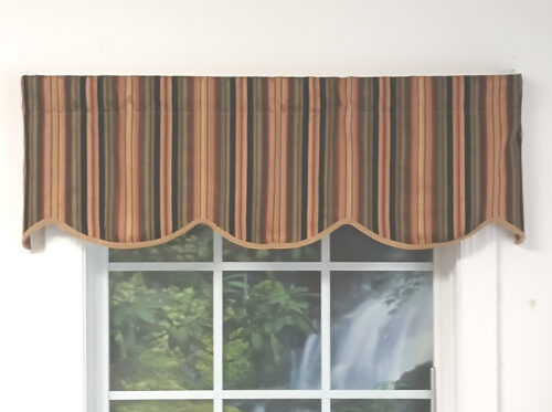 Mateo Stripe Black Unlined Cornice Valance