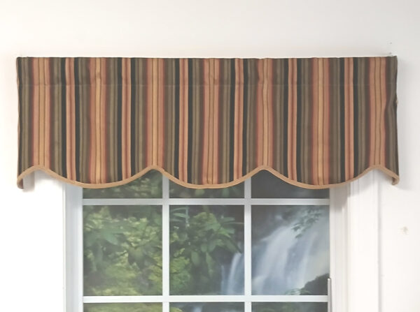 Mateo Stripe Black Unlined Cornice Valance