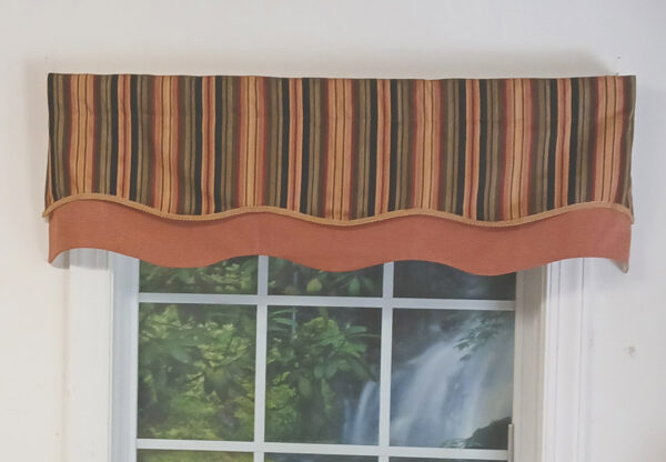 Mateo Stripe Black Double Scallop Valance - Close Out