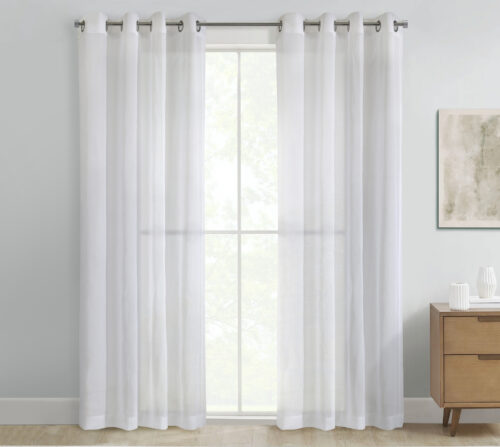 Daphne Sheer Faux Linen Grommet Top Panel - Habitat